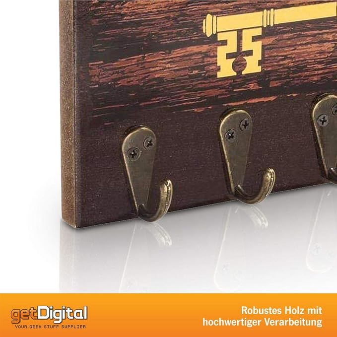 getDigital Alohomora Key Rack | Magical Home & Office Decor Key Holder with 5 Metal Hooks | Also Suitable as a Hanger for Clothes, Bags or Dog Leashes