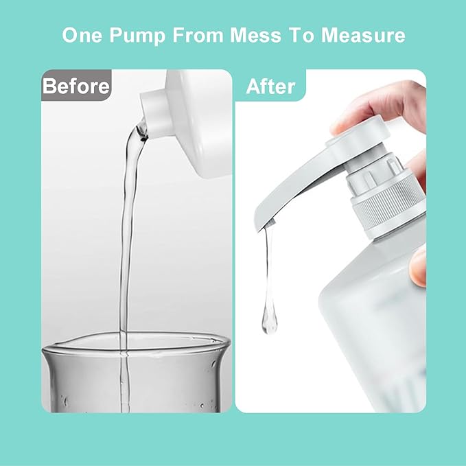 Universal Gallon Pump Dispenser for Gallon Jugs, Shampoo Pump for Conditioner Laundry Detergent Liquid, Fits 1 L / 33.8 oz Bottles, 38/400 Neck Size, 2 Pack