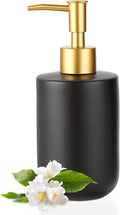 Sumnacon Soap Dispenser Bathroom Ceramic Hand Soap Dispenser with Pump, Elegant Dish Soap Dispensers for Kitchen Decorative Black Hand Dispenser for Kichen Sink Bathroom Countertop