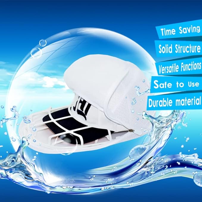 Hat Washer Cage for Washing Machine, Cap Washer with Mesh Bags, Hat Washer for Baseball Caps, Hat Cleaner/Cleaning Protector Cage (White - 2 Pack)