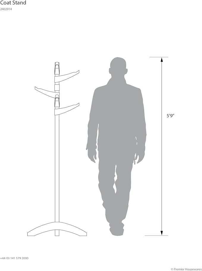 Premier Housewares 6-Arm Coat Stand - White