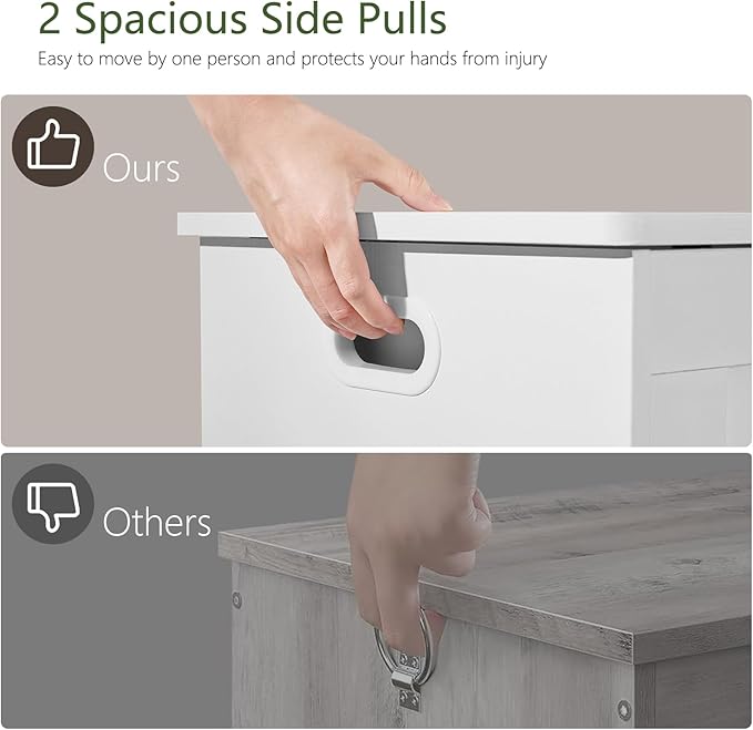 usikey 39.4” Toy Chest, Toy Box for Living Room, Storage Chest with 2 Safety Hinges, Lift Top Storage Bench, Storage Trunk, for Bedroom, Entryway, White