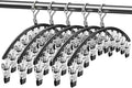 Legging Organizer for Closet,Upgrade Skirt Pants Hangers with Clips, Metal Yoga Pants Hangers 5 Pack w/10 Clips,Hangers Space Saving Closet Organizers w/Rubber Coated Closet Organizers(Black)
