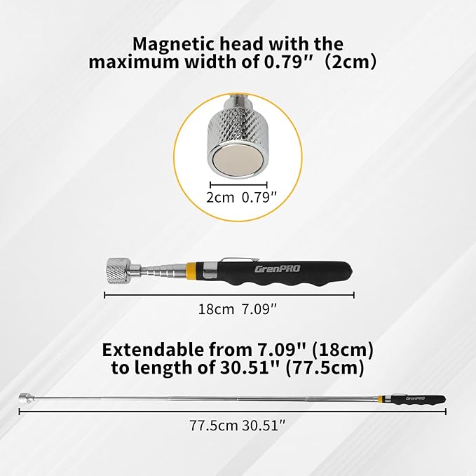 17" Rolling Magnetic Sweeper with Wheels,8.8 Lbs Pull Force,Telescoping Handle,2-Pack Includes Magnetic Pickup Tool for Construction,Workshop,Garage & Yard