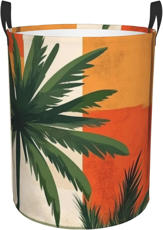 Retro Tropics Print Laundry Basket For Storage Bins Gift Baskets Bedroom Clothes Hamper