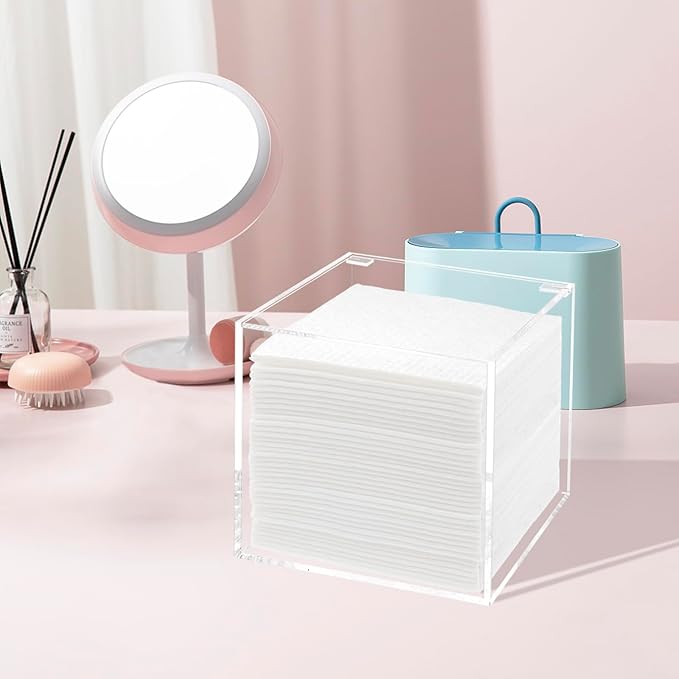 Face Towelettes Disposable Holder, Disposable Face Towel Container Acrylic, Facial Towels Storage Box, Clear