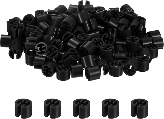 300-Pack Clothes Hanger Markers Blank, Plastic Garment Color Coded Size Clips Fit 3.5mm Rod for Clothing/Wire Hangers, Colored Coding Marker [Black]