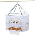 Foldable Drying Rack Basket Dryer Net Hanging Mesh Net with Zippers for Fruits,Seeds,Vegetables,Fish or Clothes,Doll (2 Layer)