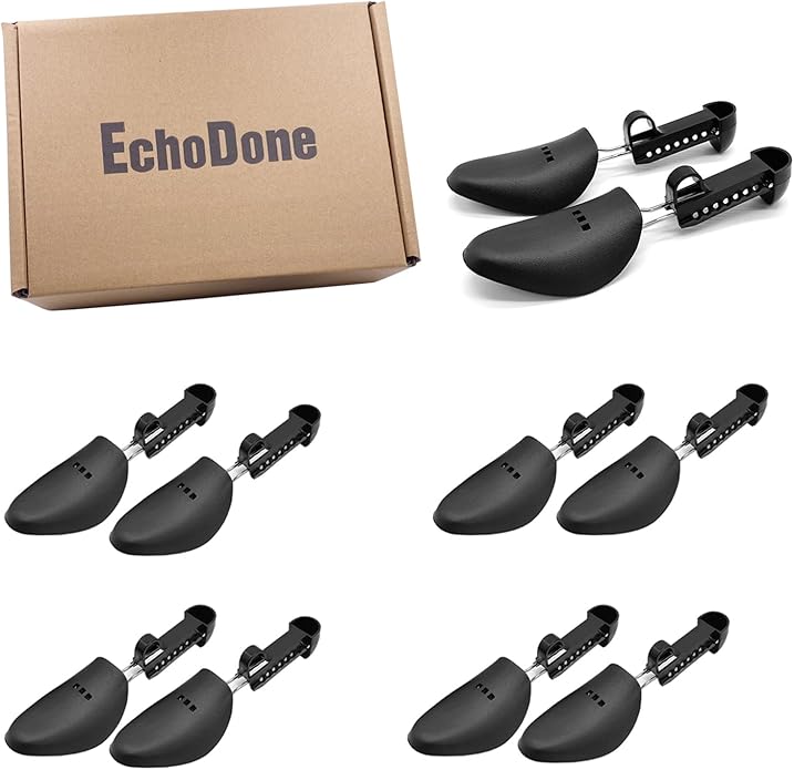 EchoDone 5 Pairs Plastic Shoe Tree Stretcher Shaper for Women Children Adjustable Length Shoes Boot Holder Shaper Support