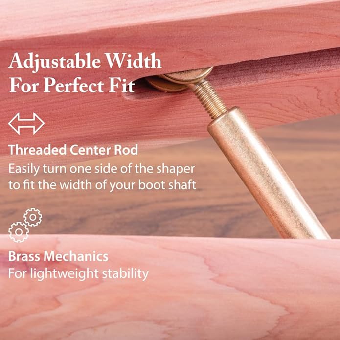 FootFitter Cedar Boot Tree Shaft Shaper, Reduce Creases & Maintain Shape, Unisex Wooden Boot Inserts, USA Aromatic Cedar
