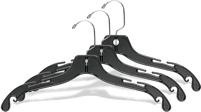 Hangon Clothes Hangers Plastic Set of 100 Pcs Heavy Duty Hanger - 17 Inch - Dress, T-Shirts, Shirt Closet Organization Solution Black Hanging for Home, Retail Easy to Use and Durable