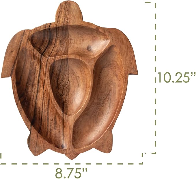 Karma, Acacia Wood Boot Shaped Serving Bowl, Wood Accent-Plates Divided Dessert Dish Serving Trays Platters, Boot