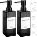 GMISUN Black Glass Soap Dispenser, Hand Soap Dispenser with Stainless Steel Pump for Bathroom, 12 fl oz/350ml Refillable Dish Dispensers for Kitchen, Modern Liquid Lotion Bottles for Countertop