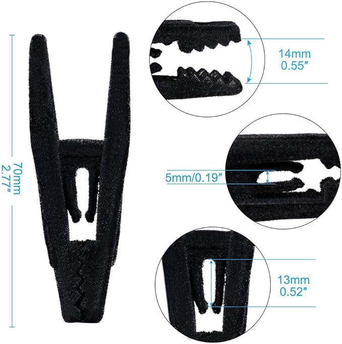 RUNAAJA Velvet Hangers Clips Pants Hangers Clips Flocked Hanger Clips Hanger Plastic Thicken Clothes Pants Pants Clip for Thin Velvet Clothes Suit Socks Hangers (Black*20)
