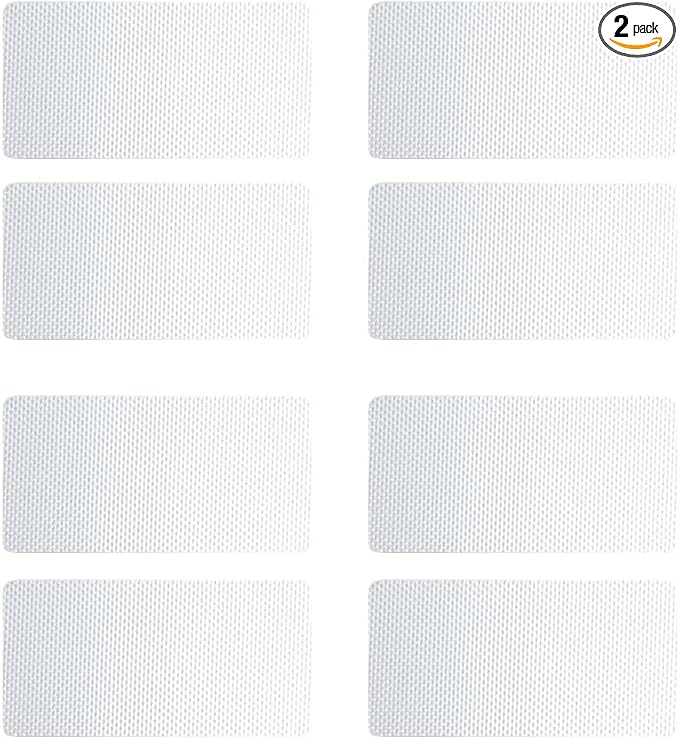 Square Shape Shoe Hole Prevention Repair Patches/Inserts for 8 Holes (White)