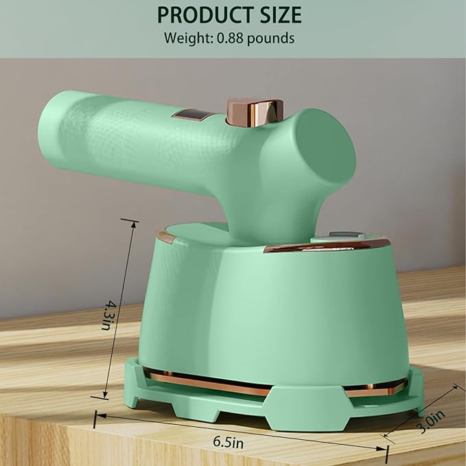 Travel Steamer for Clothes, LED Temperature Display Handheld Steamer，A Portable Clothes Iron That Can be Used for Both Dry and Wet Purposes, Suitable for Families, Travel & Dormitories (Green)