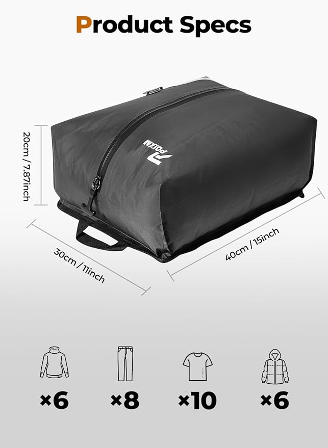 Vacuum Bags for Travel with Pump, Reusable Space Saver Bag, IP67 Waterproof Vacuum Packing Cubes for Travel Suitcases and Backpack (1PC + PUMP)