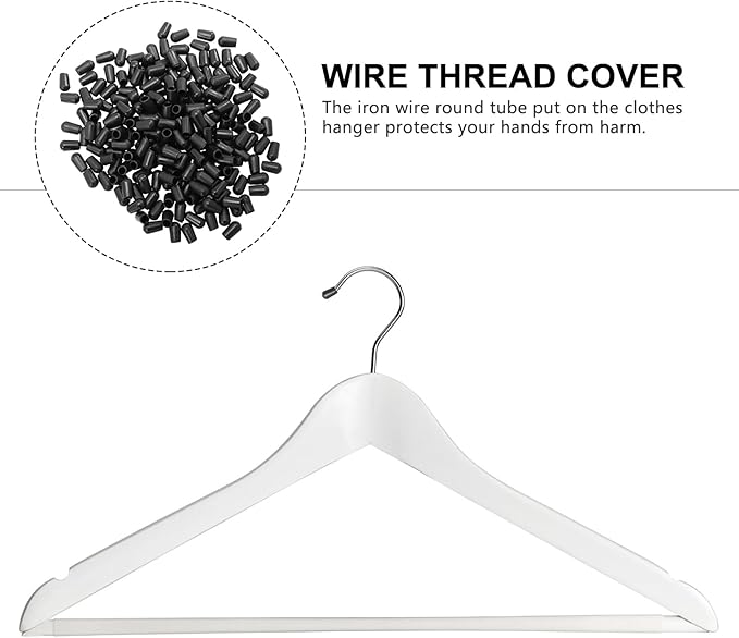 200pcs Round Rubber Sleeve Shelf Prong Accessory Hanging Hook Tip Covers Wire Metal Tubing Rubber Cover Wire Hangers Rack Tip Screw Case PVC