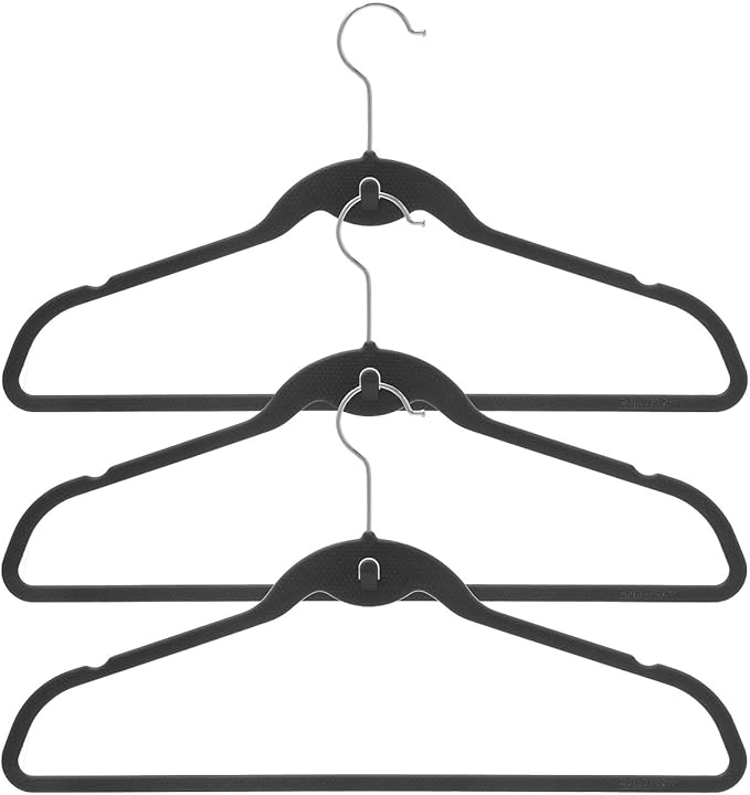 Prettyia Cascade Hangers Black Steel Swivel Hooks -Slim, Sturdy Saves You Extra Space - Box of 20A