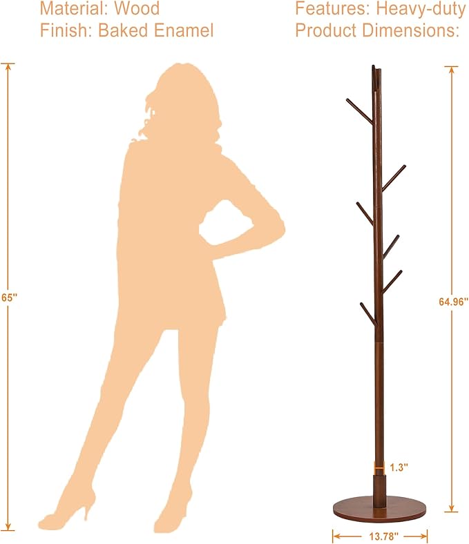 VECELO Coat Rack Freestanding, Entryway Hanger Stand, Umbrella Holder