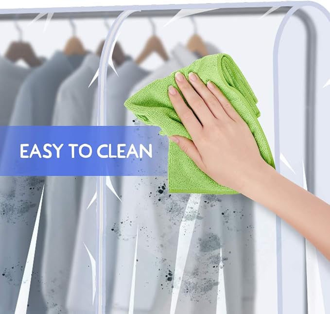 Garment Rack Cover,4Ft Transparent PEVA Clothing Rack COVER ONLY, Clear Clothes dustproof Waterproof Cover
