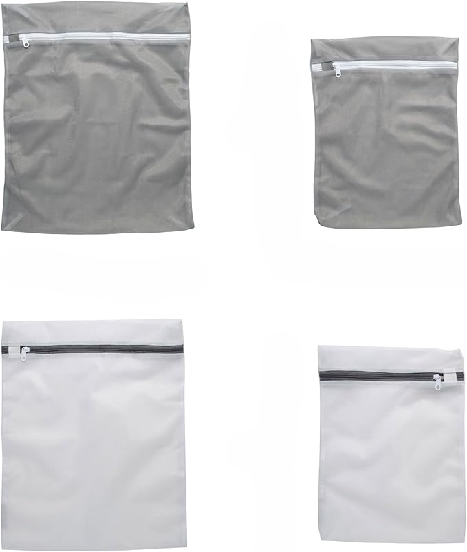 4 Pack Active wear Wash Bag Set | Set includes 2 Large Bags and 2 Medium Bags | Protect Clothing | Laundry Accessories | Assorted Colors