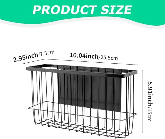 Magnetic Fridge Organizer Basket - 11lb Capacity, Tool-Free Setup, Removable Storage for Spices/Foil/Wrap | Kitchen/Office/Locker