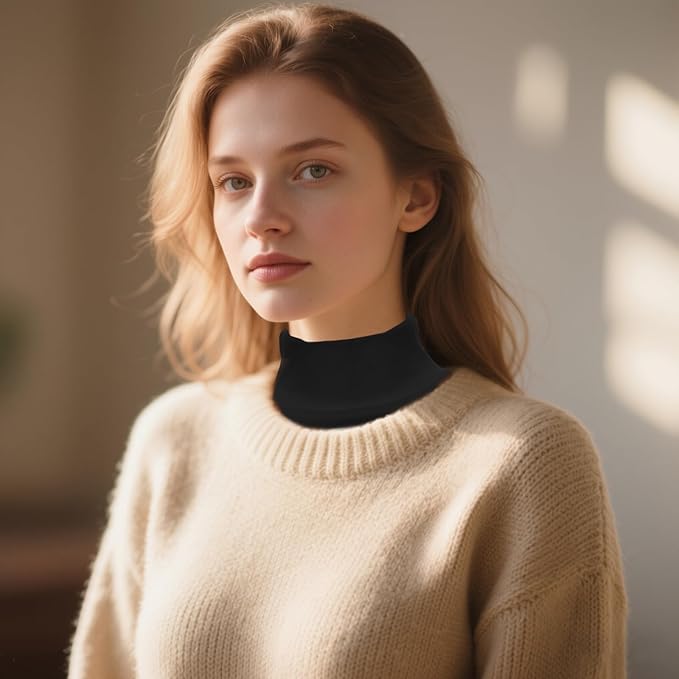 2Pcs Detachable Fake Turtleneck Collar Mock Turtleneck Collar False Half Blouse Collars for Women Men