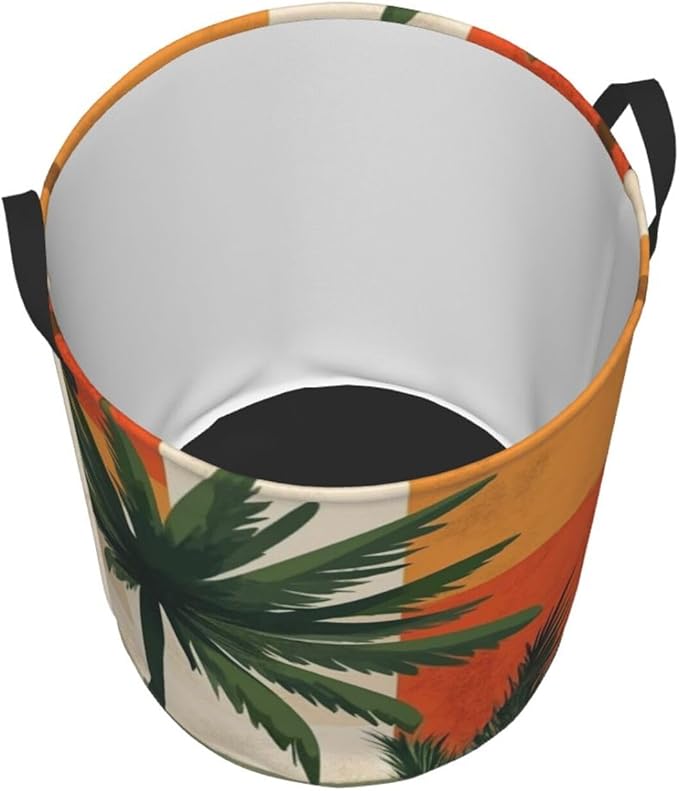 Retro Tropics Print Laundry Basket For Storage Bins Gift Baskets Bedroom Clothes Hamper