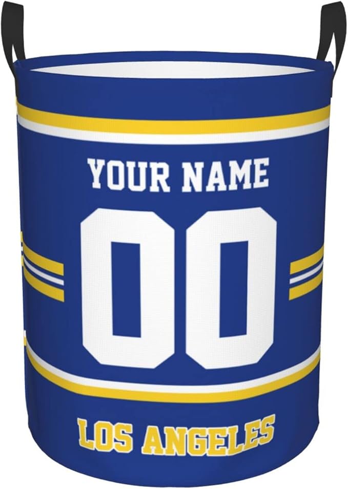 Los Angeles Laundry Hamper Personalized Laundry Basket Customized Name And Number Collapsible Storage Basket for Bedroom Bathroom Living Room Gifts