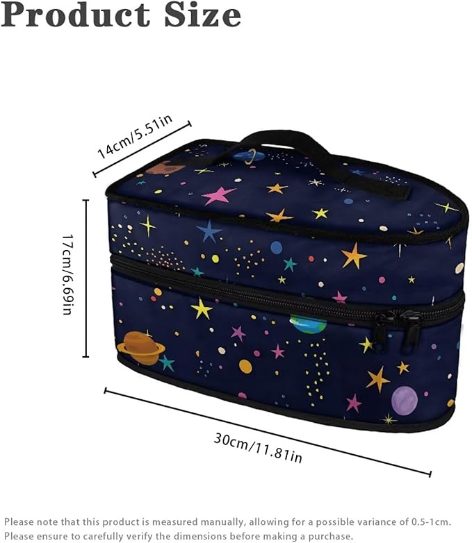 Planet Clothes Iron Storage Case with Zipper Closure Wear-resistant Colorful Iron Portable Storage Bag for Travel or Storage