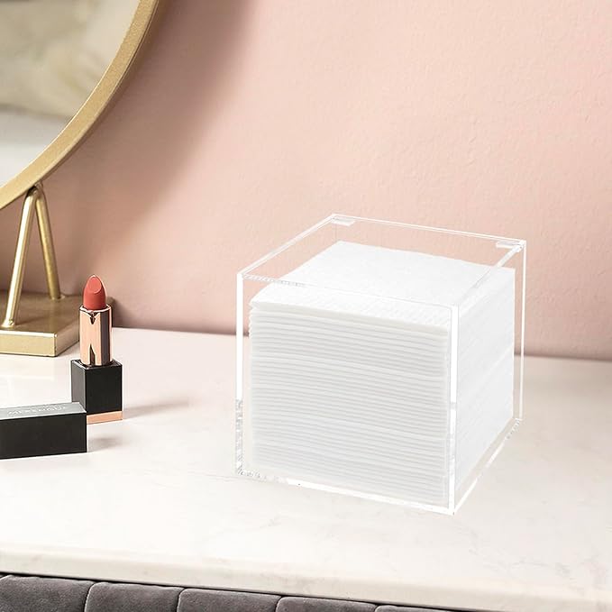 Face Towelettes Disposable Holder, Disposable Face Towel Container Acrylic, Facial Towels Storage Box, Clear