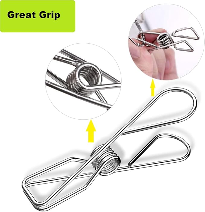 Clothes Sock Drying Rack with 36 Clips, Stainless Steel Underwear Dryer Swivel Laundry Hanger with Windproof Hook for Hanging Towels Bras Gloves Baby Clothes Indoor Outdoor