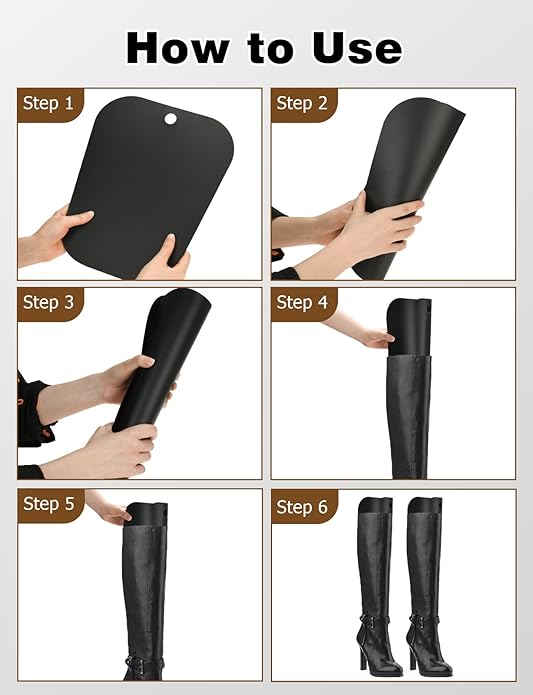 Mellbree Boot Shaper Form Inserts Boots Tall Support boot inserts for women to keep shape 12 Pieces (6Pairs) 12 inches for Women and Men