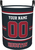 Custom Houston Laundry Hamper Personalized Laundry Basket Customized Name And Number Collapsible Storage Basket for Bedroom Bathroom Living Room Gifts