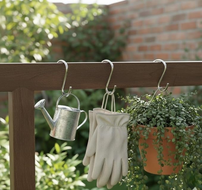 WHITECLOUDZ Stainless Steel S Hooks, Silver 20-Pack for Hanging Plants, heavy-duty, Closet Hooks, for Hanging Clothes, Durable kitchen hooks, for hanging Utensils, Pots, Clothes, Bag
