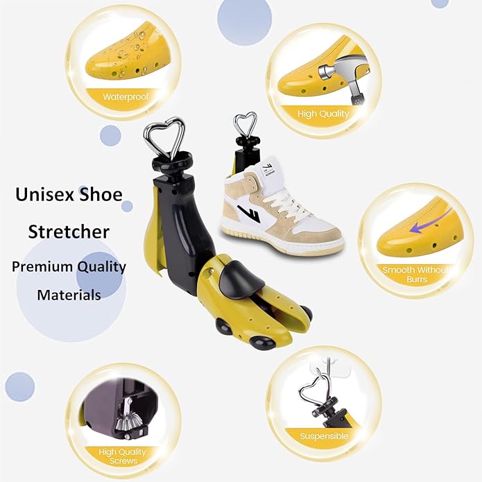 2PCS Professional Boot Shoe Stretcher Wide Feet for Men Women, Shoe Expander Widener Adjustable Length & Width