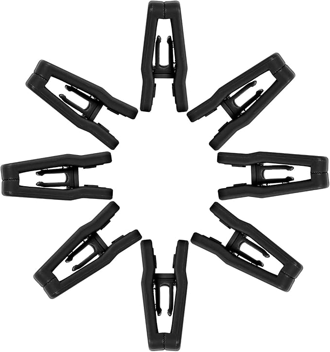KINJOEK 100 Packs Plastic Finger Clips for Hanger Clothespins Strong Pinch Grip Clips Multi-Purpose for Slim-line Clothes Pants, Black