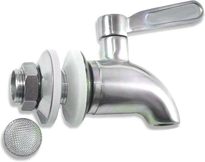 Stainless Steel Replacement for Beverage Dispenser with Screen Filter - Ice Tea, Kombucha, Lemonade - Also works with Ceramic Porcelain Dispenser and -type Water Filtration Systems & Laundry Detergent
