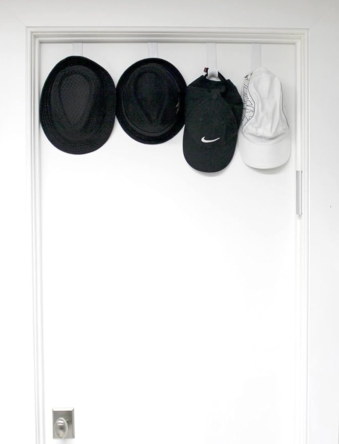 Dependable Industries inc. Essentials Over-The-Door Hanger Hook Set – 4-Pack of 3.5 in., Plastic Over-The-Door Hangers & White Over-The-Door Hooks – Over-Door Hooks for Hanging Clothes & Towels
