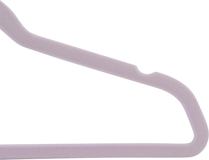 Laura Ashley 25 Pack Slim Velvet Hangers| Durable | Strong Plastic | Slim | Keeps Shape | Closet Organization | Lavender | Holds 10lbs | Holds Shape