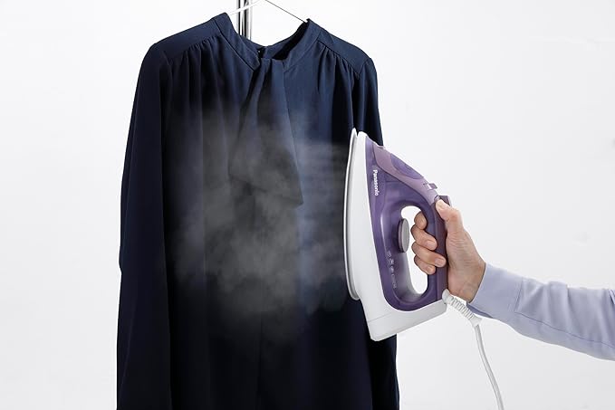 Panasonic NI-S630 Steam/Dry Iron, Ergonomic 1500W with Ceramic Soleplate and U-Shaped Groove, Auto Shut Off and Anti-Calc