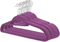 UNIWARE® Flocked Suede Hanger, Grooved Bar (Set of 24, Orchid)