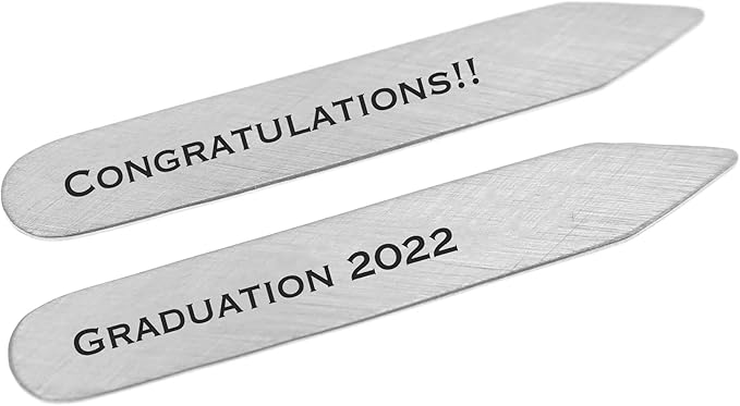 Personalized Graduation Collar Stays - Gift for Him - Metal Collar Stiffeners