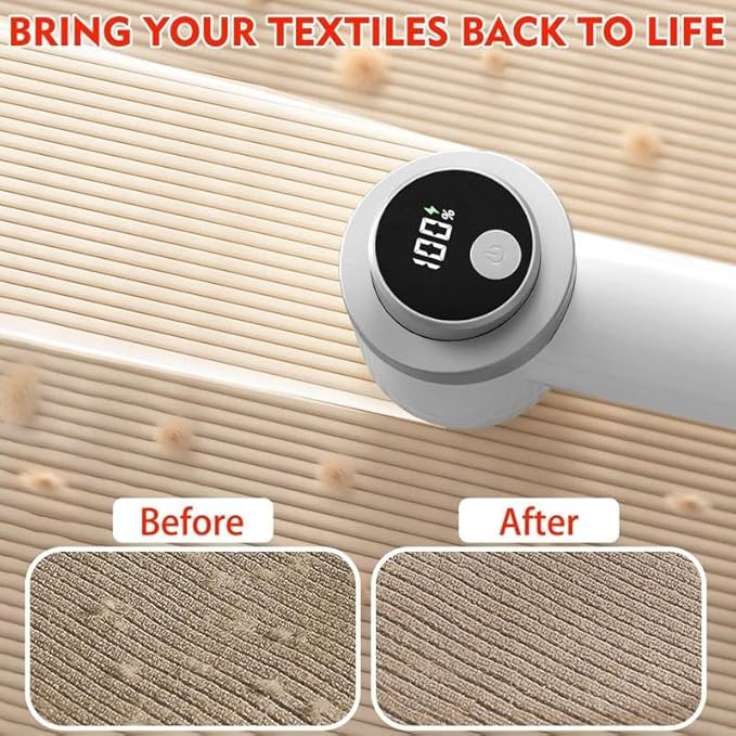 Electric Lint Remover, 1 Count USB Rechargeable 3-Speed Settings Lint Cleaner with LED Display, Household Fabric Shaver for Clothes (Silver)