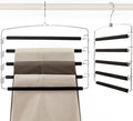 TOPIA HANGER Pants Hangers Space Saving, 2-Pack Swing Arm Pants Organizer for Closet, Non-Slip Foam Padded Organizer Hanger for Multi Slacks, Jeans, Trousers, Skirts, Scarfs, Black-CT08B
