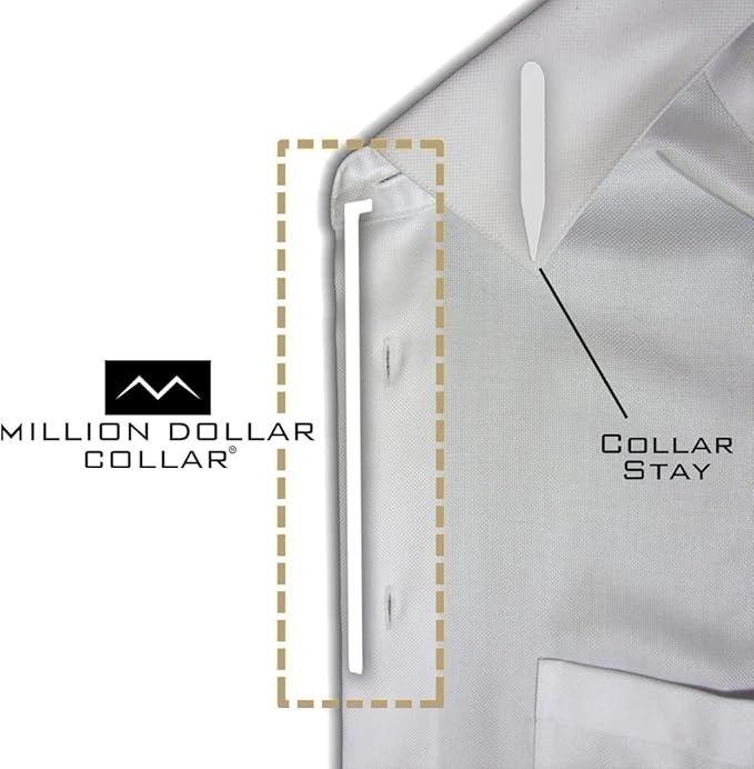 Million Dollar Collar Stays – Keep Dress Shirts Crisp & Firm, Universal Fit for Men & Women, Made from Proprietary Material