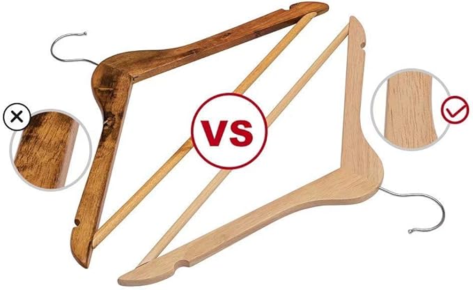 ELONG HOME Plastic Clothes Hangers 20 Pack and Solid Wooden Hangers 20 Packs