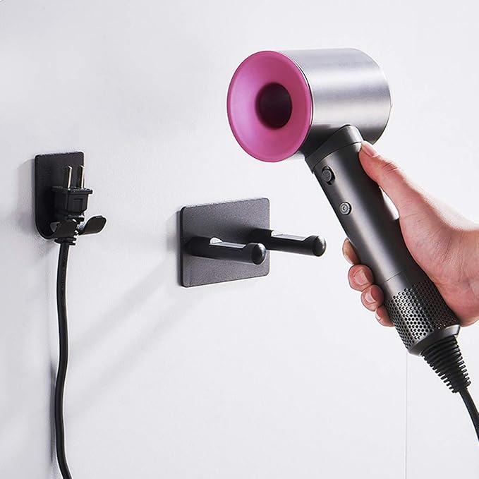 Dyson Hair Dryer Bracket Wall Mount Holder Aluminum Alloy with Plug Bracket for Dyson