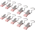 Space-Saving Clothespin Hat Pants Storage Hanging Travel Hook, Boot Hangers for Closet, Laundry Hooks Hanging Clips Clothes Pins Socks Towel Clips Hanging Hooks with Clips for Home (Pink, 50 PCS)